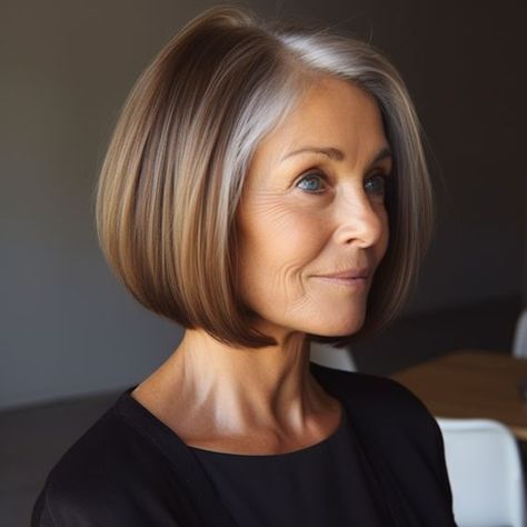 85 Flattering Hairstyles for Women Over 70 Haircuts For Women Over 55 Best Hairstyles, Hairdos Shoulder Length Hair, All One Length Short Hair, One Lenght Hairstyle Women, Chin Length Silver Hair, Hair Styles For Gray Hair Over 50 Short, Hairstyles For Women In Their 70s, Short One Length Haircut, Bob Hairstyles Without Bangs