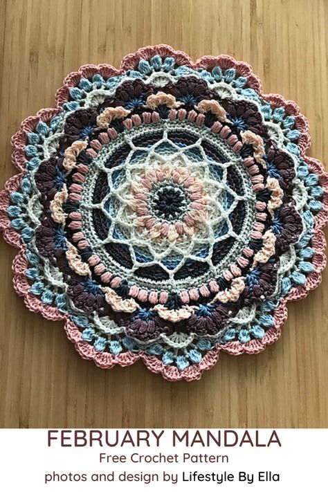 Stunning Crochet Mandala Pattern For Your Leftover Yarn #knittingandcrochet #knitting #and #crochet #knit #and #crochet #daily Free Crochet Mandala Pattern, Mandala Crochet Free Pattern, Mandala Crochet, Leftover Yarn, Crochet Mandala Pattern, Crochet Wall Hangings, Mandala Patterns, Crochet Circles, Crochet Cushions