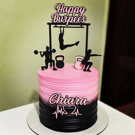 Workout Cake, Bolo Academia, Bolo Crossfit, Fitness Cake, Gym Cake, Bolo Fit, Barbie Birthday, Burpees, Themed Cakes