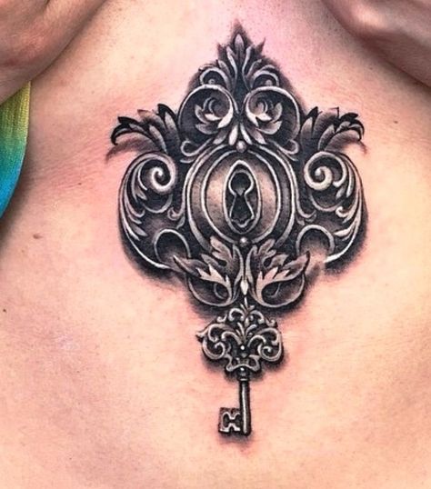 Tattoos For Your Child, Heart Lock Tattoo, Lock And Key Tattoo, Keyhole Tattoo, Ryan Ashley Malarkey, Key Tattoo Designs, Lock Tattoo, Ryan Ashley, Jewel Tattoo