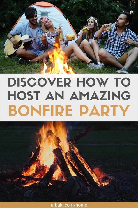 Bonfires are perfect for creating the ideal setting for a backyard party. There is nothing like the warmth and fun of sitting around a campfire to turn a summer or fall evening into a memorable evening with friends. Bonfires in your own backyard can make a casual gathering feel like a fully planned party without a lot of prep work. Bonfire parties are one of the easiest to organize. Want to learn how to throw a backyard bonfire party? then check out this comprehensive guide to wow your guests... Backyard Evening Party, Bonfire Menu, Bonfire Birthday Party Ideas, Backyard Campfire Party, Bonfire Party Ideas, Bonfire Games, Bonfire Parties, Backyard Bonfire Party, Bonfire Ideas