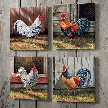 Chicken Paintings On Canvas, Rooster Art Painting, Painted Roosters On Wood, Colorful Rooster Painting, Hen Painting Chicken Art, Rooster Oil Painting, Rooster And Hen Painting, Farm Animal Paintings, Rooster Painting