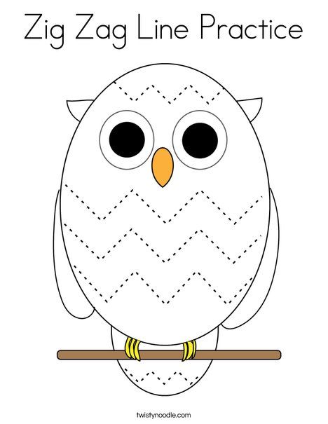 Zig Zag Line Practice Coloring Page - Twisty Noodle Owl Poems For Preschool, Wow Said The Owl Activities, Owl Math Activities For Preschool, Owls Preschool Activities, Preschool Owl Activities, Owl Preschool Activities, Owl Preschool Crafts, Owl Crafts For Preschoolers, Owls Preschool