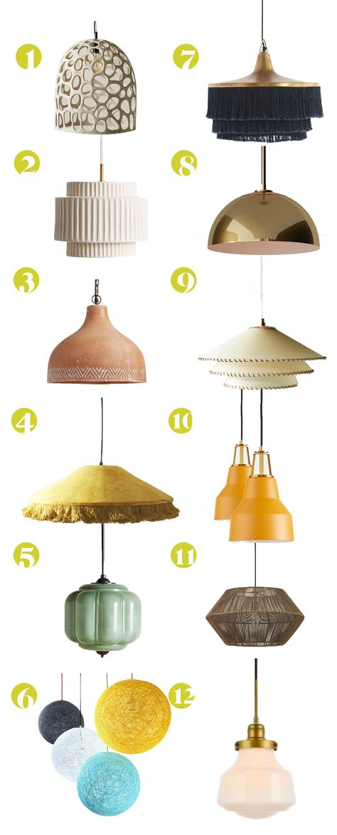 ROUND-UP! Twelve Pretty AF Pendants You Could Easily Turn Into Plug-Ins » Jessica Brigham Diy Mid Century Pendant Light, Modern Plug In Pendant Light, Plug In Ceiling Light Bedroom, Bedroom Swag Light, Plug In Hanging Light Living Room, Plug In Ceiling Light Living Room, Fun Pendant Lights, Plug In Pendant Light Dining, Hanging Plug In Pendant Lights