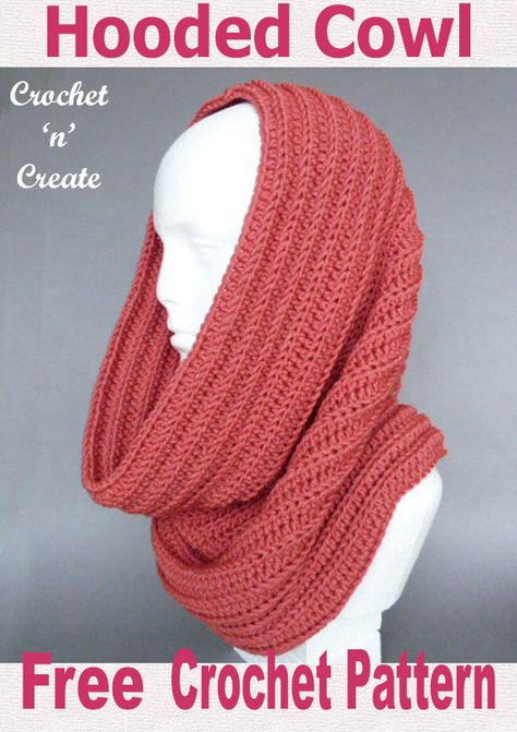 Free ribbed hooded cowl crochet pattern, can be worn under a coat, this easy to crochet cowl is worked on a large hook so has a soft feel. CLICK to get the pattern. | #crochetncreate #crochetcowl #crochethoodedcowl #crochet #easystitches #howto #crochetpattern #freecrochetpattern #easypattern #freepattern #forbeginners #diy #crafts Men's Cowl Crochet Pattern Free, Dk Crochet Scarf Pattern Free, Crochet Hat And Cowl Set Free Pattern, Easy Crochet Hooded Cowl Pattern Free, Easy Cowl Crochet Pattern Free, Chunky Crochet Cowl Pattern Free, Triangle Cowl Crochet Pattern Free, Hooded Crochet Scarf, Bulky Weight Yarn Crochet Patterns