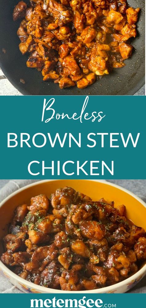 Stewed Chicken Jamaican, Chicken Thigh Stew, Healthy Stew Recipes, Guyanese Recipes, Brown Stew Chicken, Stew Chicken, Chicken Recipes Boneless, Jamaican Dishes, Stew Chicken Recipe