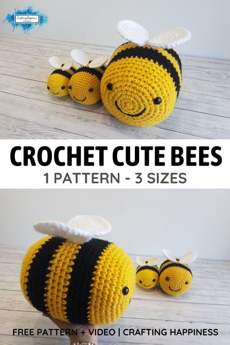 Bee Breezy Crochet Pattern, Crochet Bee Slippers, Bumble Crochet Pattern, Crochet Honeybee Pattern, Giant Bee Crochet Pattern, How To Make A Bumble Bee Crochet, Crochet Bee Mobile Free Pattern, Bubble Bee Crochet Pattern Free, Free Crochet Bumble Bee Pattern