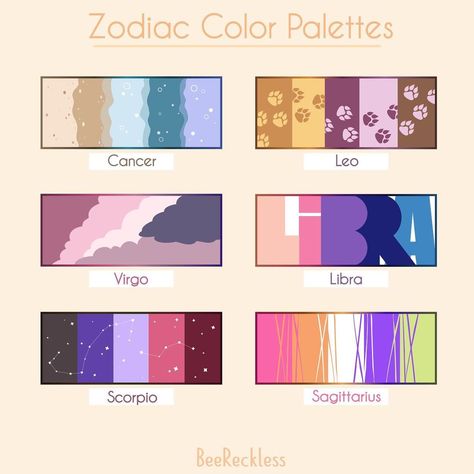 Color Pallets For Art, Pretty Colour Palettes, Pretty Color Pallets, Color Palette For Art, Zodiac Sign Colors Palette, Zodiac Color Palette, Drawing Color Palette, Character Color Palette, Aesthetic Colour Palette