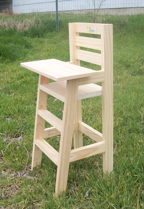 Diy High Chair, Baby Chairs Diy, Perlengkapan Bayi Diy, Wood High Chairs, Baby Doll Furniture, Doll High Chair, Cute Desk Chair, Wooden High Chairs, Baby Chair