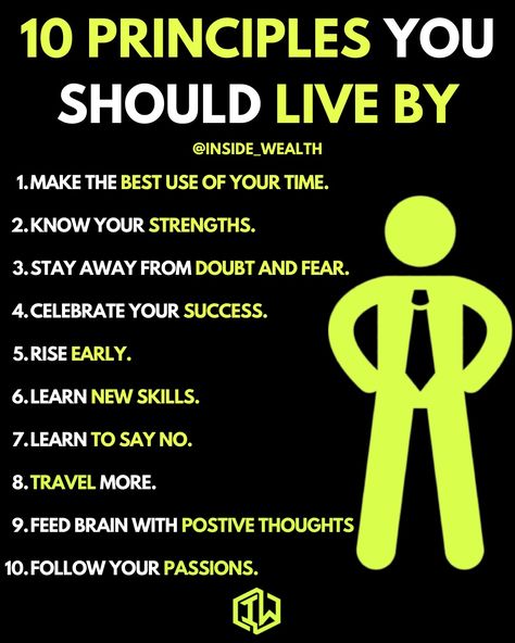 10 principles you should live by | life motivation | millionaire mindset | successful mindset |

#millionairemindset #entrepreneurquotes
#keytosuccess #warrenbuffet
#businesslife #motivational
#hustlequotes #motivationalquotes
#elonmusk #entrepreneurmotivation
#successquotes #buildyourempire
#quotesdaily #quotestagram
#inspirationalquotes #billgates
#quotestoremember #inspiringquotes
#quoteoftheday #entrepreneurlife
#workhard  #quotesilove
#quotestoinspire #nevergiveup #jeffbezos
#success Career Development Quotes, Man Motivation, Good Leadership Quotes, Successful Mindset, Business Writing Skills, Random Knowledge, Millionaire Mindset Quotes, Inspirational Life Lessons, Business Infographics