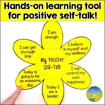 Positive Self Talk Flower Craft - Digital and Printable by Pathway 2 Success Self Esteem Activities, Mental Health Activities, Social Emotional Activities, Health Activities, Social Emotional Learning Activities, Social Skills Activities, School Social Work, Positive Self Talk, Counseling Activities