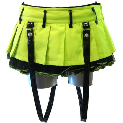 Evil Chor Mini Neon Green - Alternative, Gothic, Emo Clothing ❤ liked on Polyvore Neon Alternative Fashion, Neon Green Outfits, Neon Clothes, Emo Skirt, Emo Clothing, Goth Skirt, Gothic Skirts, Gothic Emo, Green Mini Skirt