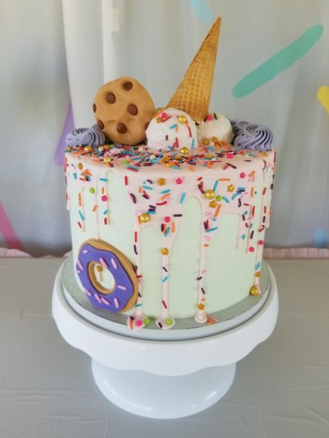 Four Ever Sweet Birthday Party Cake, Fourever Sweet Birthday Cake, Two Sweet Birthday Party Cake, 4 Ever Sweet Birthday Cake, Sweet One First Birthday Smash Cake, Forever Sweet Birthday Party, Sweet One First Birthday Cake Smash, First Birthday Girl Sweet One, Rice Krispies Ideas