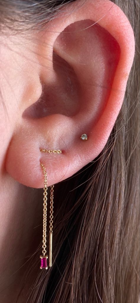 Curated ear, threader design, ear piercings Snake Ears, Curated Ear, Helix Ear, Ear Threader, Ring Ideas, Ear Piercings, Ear Cuff, Piercings, With Love