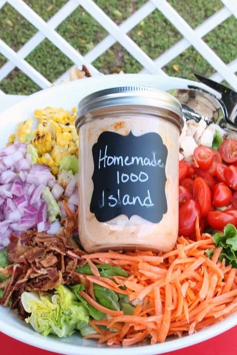 Homemade Thousand Island, Homemade Thousand Island Dressing, 1000 Island, Russian Dressing, Thousand Island, Thousand Island Dressing, Salad Dressing Recipes Homemade, Homemade Pickles, Homemade Salads