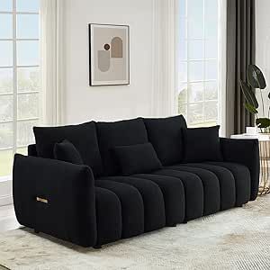 Black Velvet Sofa Bed, Black Sectional Living Room Ideas, Black Couches Living Room Ideas, Baddie Living Room Ideas, Black Living Room Furniture, Teddy Sofa, Black Sofa Living Room, Black Couch, Black Couches