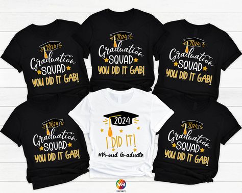 Family Graduation Shirts, Graduation Shirts For Family, Graduation 2024, Graduation Year, White T Shirts, Family Shirts Matching, The Graduate, Graduation Shirts, Squad Shirt