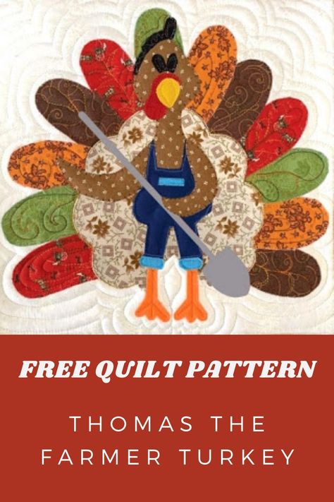 Turkey Quilt Patterns Free, Free Quilted Pillow Patterns, Free Fall Quilt Block Patterns, Turkey Quilt Patterns, Autumn Wall Hanging Quilt, Turkey Quilt Block Free Pattern, Turkey Applique Pattern Free, Thanksgiving Quilt Patterns, Halloween Table Runners Patterns Free