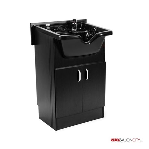 Bowl Cabinet, Hair Salon Equipment, Black Fixtures, Salon Shampoo, Look Sophisticated, Shampoo Bowl, Shampoo Chair, Shampoo Bowls, Black Bowl