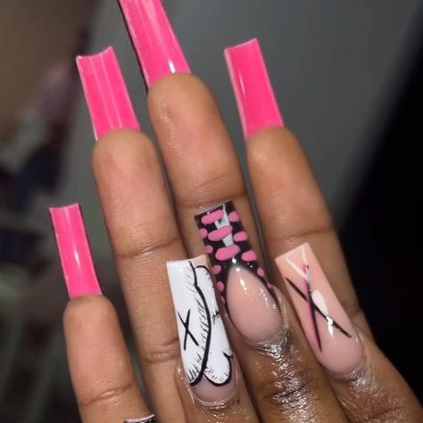 Toronto Nail Tech- Book|Shop|Connect on Instagram: "Pink bottoms x Nail art 🖤💗🖤💗 April bookings open March 24th. Link in my bio to book. A few appointments are available for March Toronto Nail Tech #selftaughtnailtech #blacknailtechs #nycnailtech #yegnailtech #floridanailtech #phillynailtech #howtodonails #nailclass #nailart #nailsnailsnails #atlnails #nailart #explore #reels #viral #explorepage #reels #viral" Nails With Pink Bottoms, Pink Bottom Nails, Bottom Nails, Tech Books, Pink Bottoms, Pink Bottom, Nail Sets, Book Shop, Nail Tech