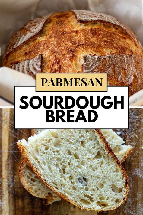 Parmesan Sourdough Bread. Parmesan Sourdough Bread, Bread Boule, Sourdough Artisan Bread, Recipe Using Sourdough Starter, Parmesan Bread, Sourdough Bread Sandwiches, Sourdough Starter Discard Recipe, Nooks And Crannies, Bread Maker Recipes