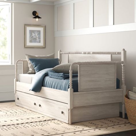 Bridgman Daybed with Trundle & Reviews | Birch Lane Trundle Bedroom Ideas, Trundle Day Bed, Full Daybed With Trundle, Full Daybed, Wooden Daybed, Trundle Mattress, Twin Daybed With Trundle, Daybed With Drawers, Twin Daybed