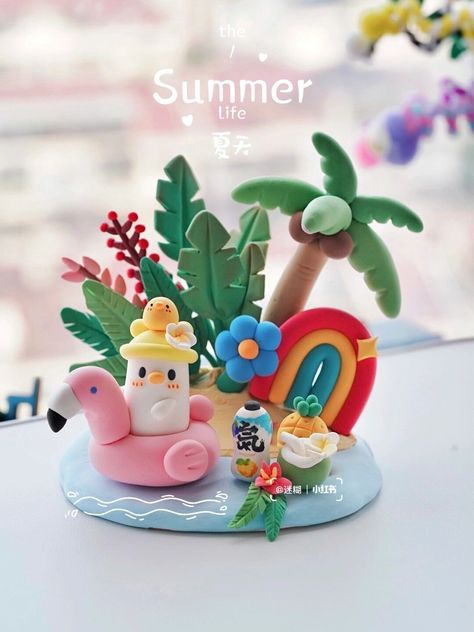 Fimo Kawaii, Clay Painting, Diy Air Dry Clay, Tanah Liat, Clay Diy Projects, Clay Crafts Air Dry, Polymer Clay Diy, Art Carte, Cute Polymer Clay