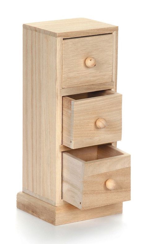 Small Wood Cabinet Tower with Three Drawers: 3.54 x 3.15 x 8.2 inches, zoom Tea Storage Cabinet Tower, Minimalist Living Room Furniture, Wood Box Design, Bedroom Crafts, Tea Storage, Wooden Drawers, Furniture Design Living Room, Wood Cabinet, Diy Wood Projects Furniture