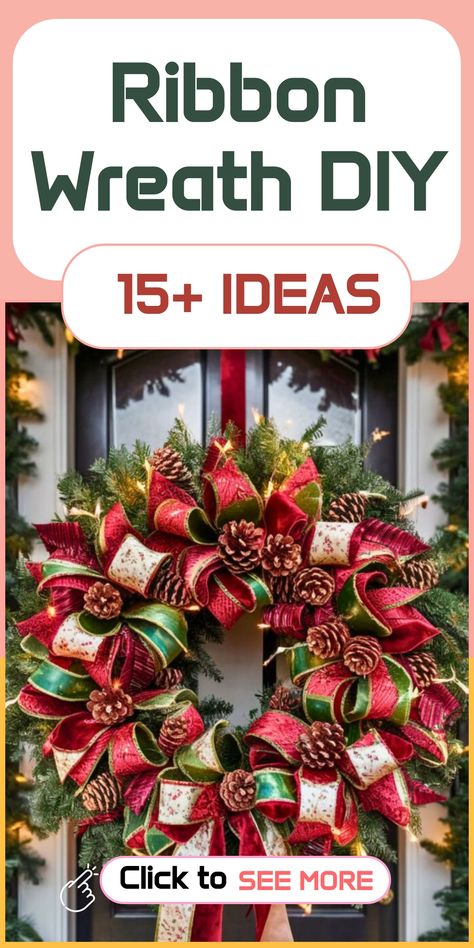 Explore the art of crafting mesmerizing ribbon wreaths with our comprehensive tutorials, perfect for enlivening any event. Whether it's a birthday bash, festive holiday gathering, or special occasion, these DIY creations will elevate your decor effortlessly. Embrace your artistic side and infuse vibrant colors and sophistication into your space with these simple step-by-step guides. Unleash your creativity and celebrate in style by adorning your home with charming handmade ribbon wreaths. How To Make A Christmas Ribbon Wreath, Ribbon Wreaths Christmas, Mesh Wreaths Tutorial, How To Decorate A Wreath With Ribbon, School Wreaths For Teachers, How To Put Ribbon On A Wreath, Christmas Wreaths Diy Ribbon, Wreath Base Ideas, How To Add Ribbon To A Wreath