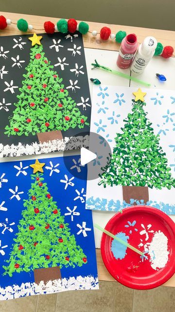 Christmas Tree Ideas For Preschoolers, Christmas Tree Process Art Preschool, Small Canvas Christmas Crafts For Kids, December Crafts For Kindergarten, Christmas Tree Activities For Preschool, Christmas Tree Art Projects For Kids, Christmas Tree Art For Kids, Christmas Tree Crafts Preschool, Christmas Tree Preschool