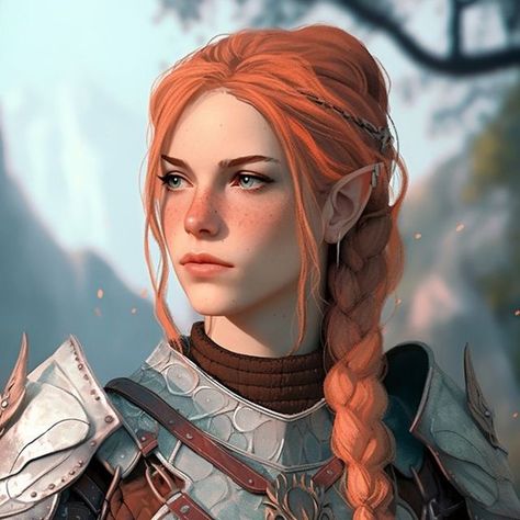 Half-elf Paladin Female, Oath Of The Ancients Paladin, Ancients Paladin, Half Elf Paladin, Pathfinder Rpg Characters, Baldur's Gate Portraits, Dnd Magic, Elf Design, Half Elf