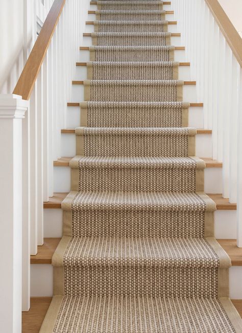 Timeless Stair Runner, Half Carpet Half Wood Stairs, Coastal Stair Runner, Neutral Stair Runner Ideas, Transitional Stair Runner, Modern Farmhouse Stair Runner, Farmhouse Stair Runner, Neutral Stair Runner, Beach House Stairs