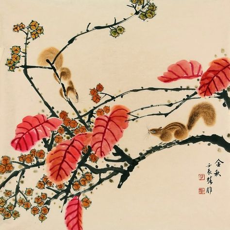 A beautiful painting by Fang Chuxiong [方楚雄], (1950), Shantou City, Guangdong, People’s Republic of China, ink and colour on paper, 68 x 68 cm, details unknown, source: llczihua.com. Please visit mister Fang Chuxiong’s own website: fangchuxiong.artron.net for more wonderful works of art! China Ink, Korean Art, Beautiful Painting, Wonderful Words, Art Photos, Nature Animals, Beautiful Paintings, Nature Art, Works Of Art