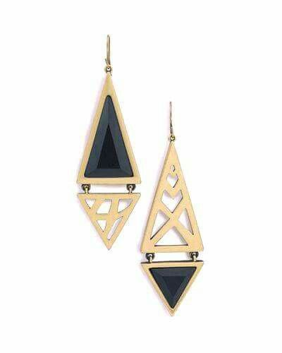 Aretes Asymmetrical Earrings, 3d Laser, Deco Jewelry, Lovely Earrings, Jewellery Design, Modern Jewelry, Jewelry Ideas, Black And Gold, Tequila