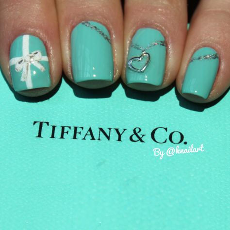 Tiffany and Co. Inspired Nails by knailart - Imgur Tiffany Blue Nails, Tiffany Nails, Fantastic Nails, Unghie Sfumate, Blue Nail Polish, Blue Nail, Tiffany And Co, Nail Polishes, Gorgeous Nails