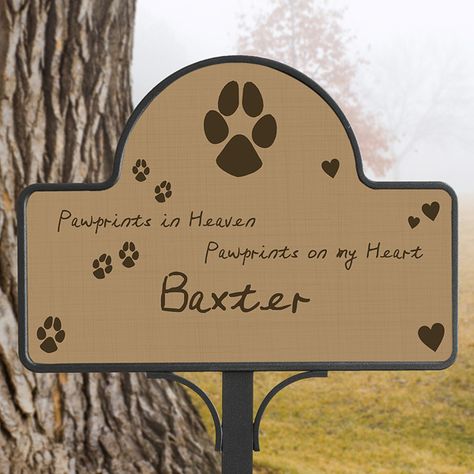 12124 - Pawprints In Heaven Custom Memorial Stake Cat Memorial Garden, Pet Headstones, Personalized Pet Gifts, Personalized Pet Memorial, Custom Memorial, Cat Memorial, Memorial Garden, Unique Gardens, Pet Photo