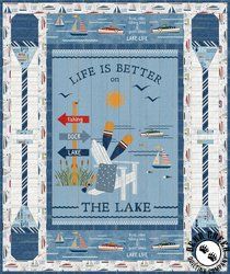 Lake Life Free Quilt Pattern Lake House Quilt Patterns, Lake Quilt Patterns, Nautical Quilts Ideas, Lake Quilt, Lake Theme, Wall Quilt Patterns, House Quilt Patterns, Nautical Quilt, Lake Fun