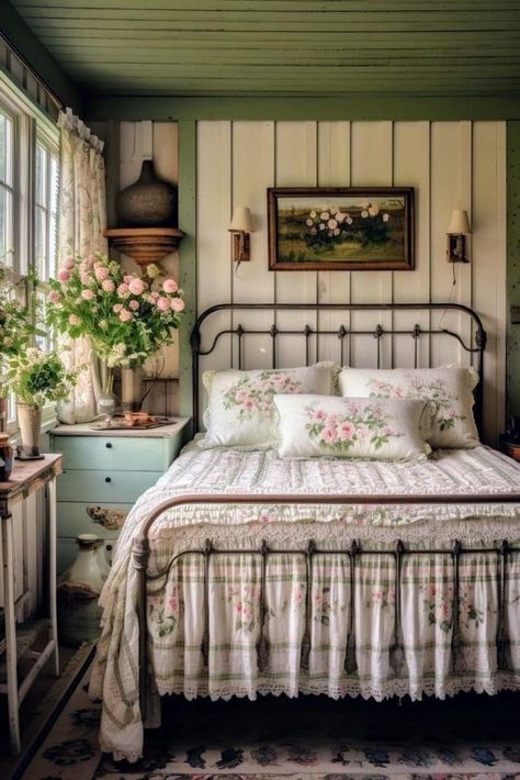 Cottage Core Bedroom Ideas, Cottagecore Bedroom Ideas, Cottage Core Bedroom, Flowers Bedroom, Hygge Bedroom, Cottagecore Life, Cottagecore Bedroom, Ranch Decor, Farm Houses