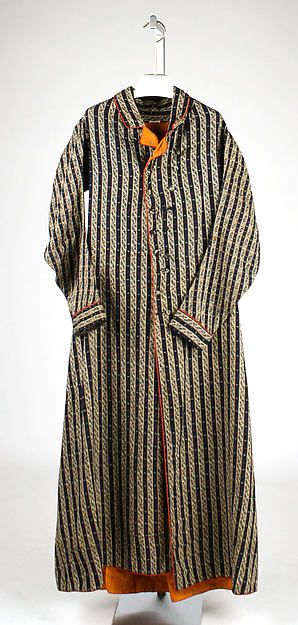 early 1800s, man's Dressing gown, wool, British Regency Mens Fashion, 19th Century Men, Mens Dressing Gown, Tea Gown, Century Dress, Regency Fashion, 19th Century Fashion, Period Outfit, Antique Clothing