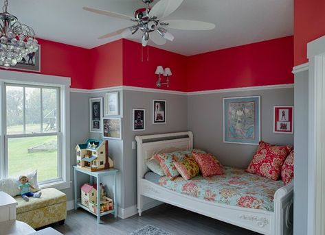 Kids Room Paint Ideas - 7 Bright Choices - Bob Vila Boy Room Color Scheme, Boys Room Color Scheme, Boy Room Accent Wall, Boys Room Paint Colors, Bilik Lelaki, Kids Bedroom Paint, Boys Room Colors, Boys Room Curtains, Boy Room Paint