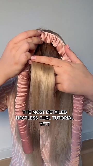 Heatless Curl Headband, Heatless Curls Overnight How To, Heatless Hair Rollers Tutorial, How To Use Heatless Hair Curlers, How To Rag Roll Your Hair, Curling Headband Tutorial, Hair Rolls How To Use, Using Heatless Curlers, Heatless Curl Rod Tutorial