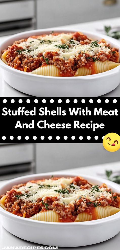 Need a quick dinner solution? This Stuffed Shells With Meat And Cheese recipe is your answer. With simple ingredients and straightforward preparation, it’s an ideal choice for family-friendly meals that everyone will love. Ground Beef Stuffed Shells Recipe, Stuffed Shells Casserole, Meat Stuffed Shells, Ground Beef Stuffed Shells, Stuffed Shells With Ground Beef, Baked Stuffed Shells, Stuffed Shells With Meat, Quick Beef Recipes, Ground Recipes