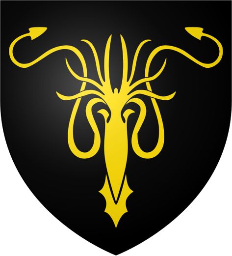 House Greyjoy Sigil, Greyjoy Sigil, House Greyjoy, Game Of Thrones Tattoo, Door Decs, Nordic Tattoo, Tactical Patches, Island House, Noble House