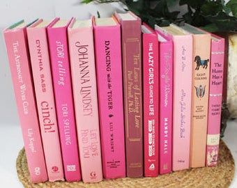 Pink bookshelf | Etsy Pink Bookshelf, The Astronaut Wives Club, Pink Bookshelves, Books By Color, 12 Books, Pink Book, Decor Books, Tori Spelling, Pink Stuff