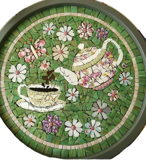 Mosaic Studio, Mosaic Furniture, Mosaic Birdbath, Mosaic Art Diy, Mosaic Tray, China Crafts, Mosaic Garden Art, Mosaic Art Projects, Mosaic Stained