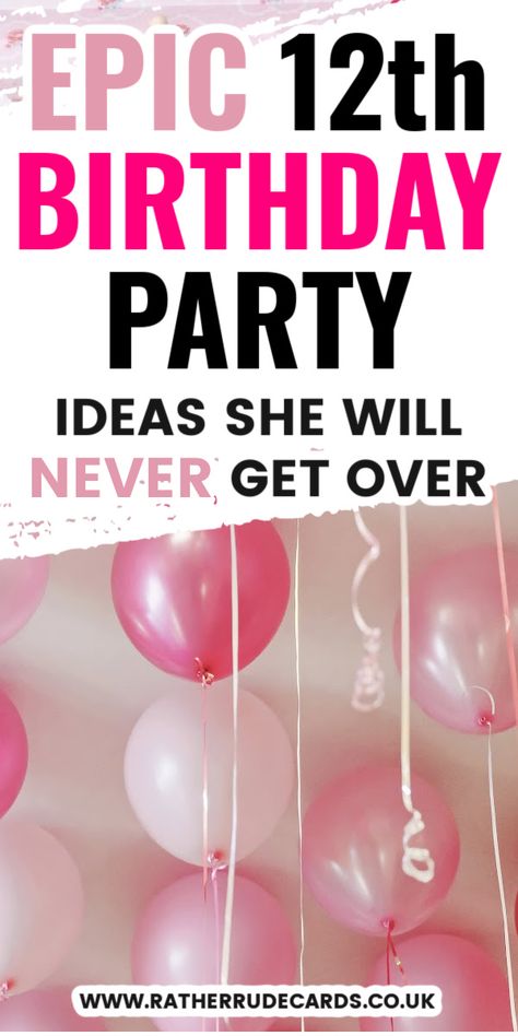 Best 12th birthday party ideas for tweens 12th Birthday Girl Ideas, Twelve Birthday Party Ideas, 12th Birthday Party Ideas Girl, Birthday Party 12 Girl, Ideas For 12th Birthday Party Girl, 12 Yrs Old Girl Birthday Ideas, 12 Yo Birthday Party Ideas, 12 Birthday Theme Ideas, Turning 12 Birthday Ideas