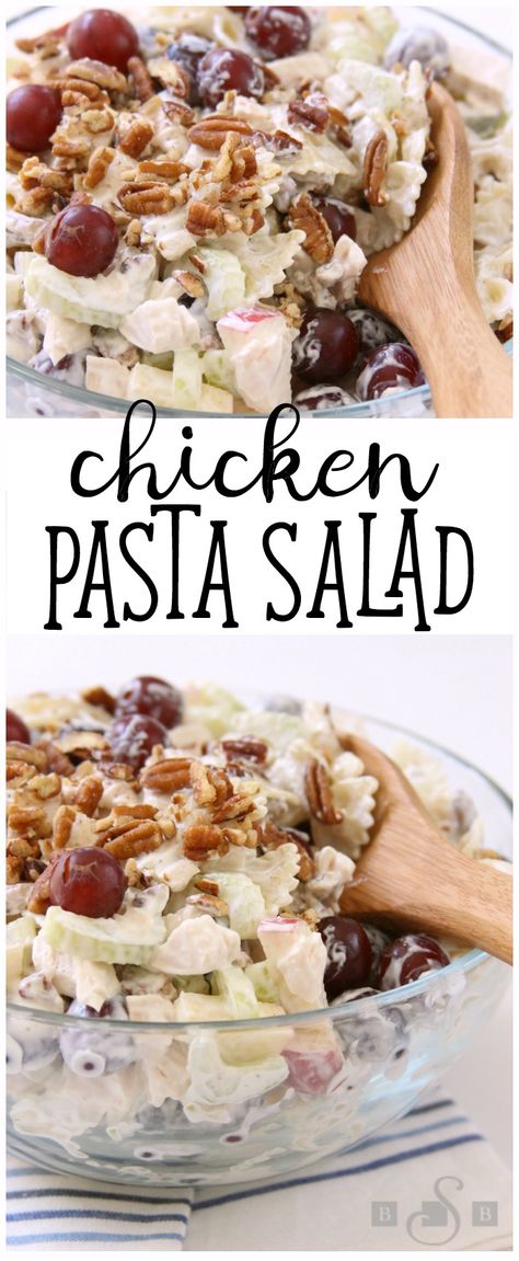 Cold Chicken Pasta Salad, Chicken Pasta Salad Recipes, Salad With Grapes, Cold Pasta Salad, Cold Pasta, Summer Meal, Chicken Pasta Salad, Cold Salad, Tender Chicken