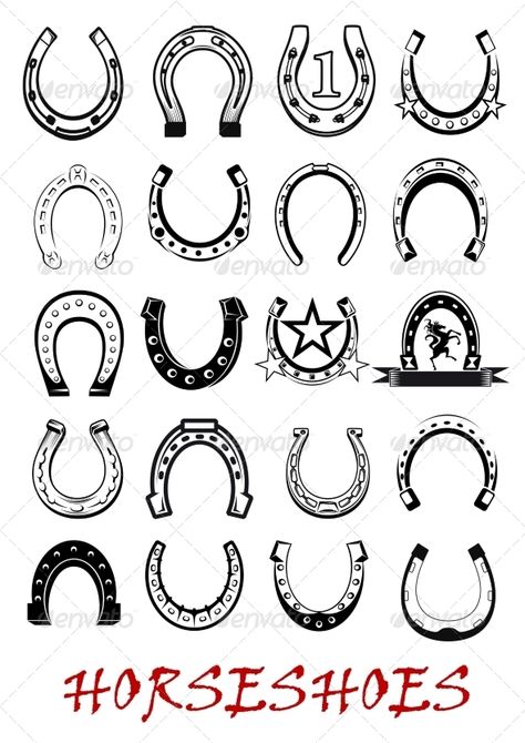 Isolated horseshoe symbols set - Man-made Objects Objects Horseshoe Tattoo Men, Good Luck Horseshoe Tattoo, Horse Shoe Outline, Horse Shoe Tattoo Design, Outline Tattoo Men, Texas Outline Tattoo, Horseshoe Tattoo Design, Horseshoe Illustration, Western Symbols