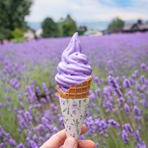 Lavender Ice Cream, Purple Food, Delicious Ice Cream, Purple Vibe, Lavender Aesthetic, Furano, Cream Aesthetic, To Autumn, Purple Wallpaper Iphone