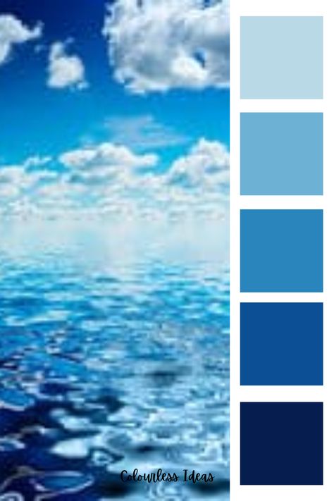 Ocean Themed Color Palettes, Beach Color Palettes, Coastal Theme, Sea Colour, 5 Elements, Beach Color, Room Color Schemes, Room Color, Colour Board